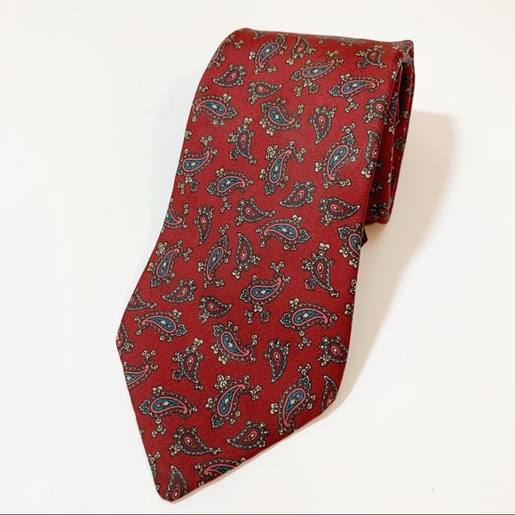 Dior Other - Christian Dior Silk Tie Neck Maroon Paisley Gift